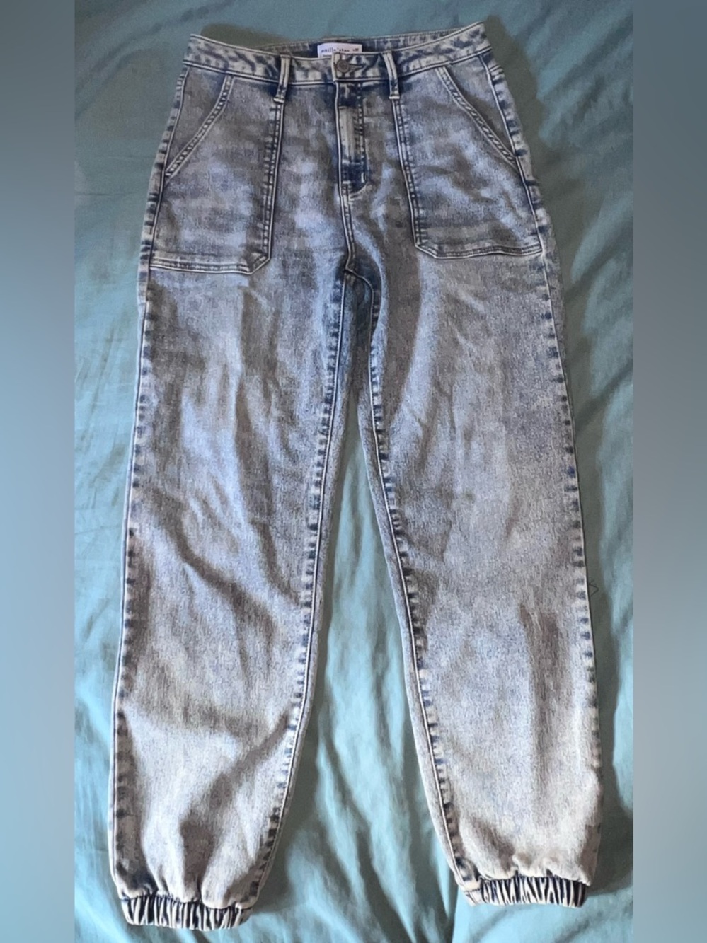 Vanilla Star Acid Wash Super Soft Jogger Jeans Cozy High Rise size 7/28